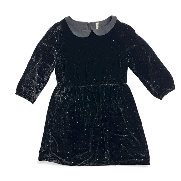 Alexa Chung X Madewell Black Velvet Dot Dress 10 NWT Twee Holidays Gothic Mod - Picture 6 of 14